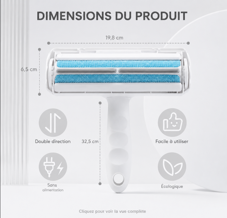 Brosse Anti-Poils NovaWisp™ | Élimination Rapide des Poils d’Animaux 🐶🐱